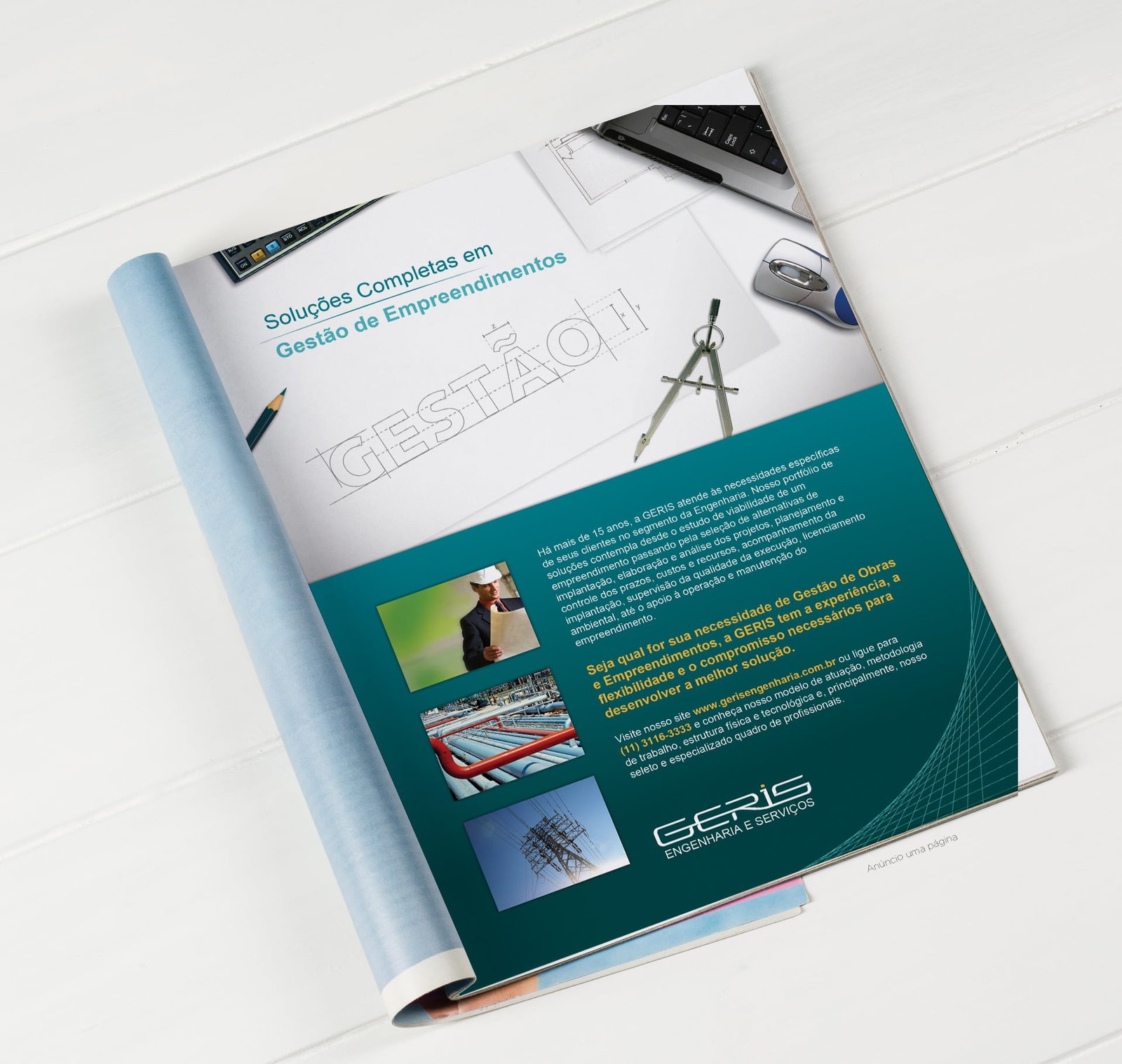 Anuncio de revista página inteira - Geris Engenharia